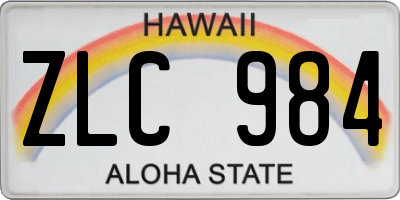 HI license plate ZLC984