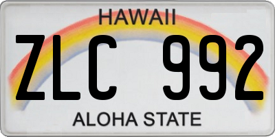 HI license plate ZLC992
