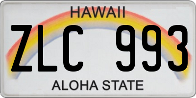 HI license plate ZLC993
