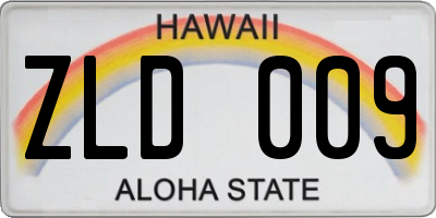HI license plate ZLD009