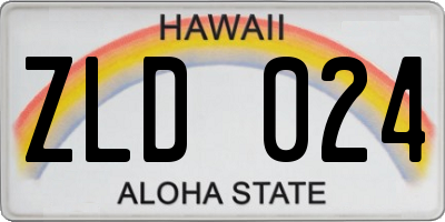 HI license plate ZLD024