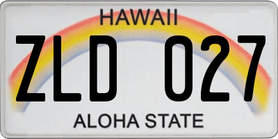 HI license plate ZLD027