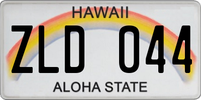 HI license plate ZLD044