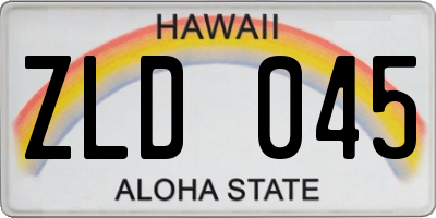 HI license plate ZLD045