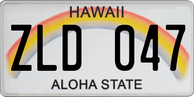 HI license plate ZLD047