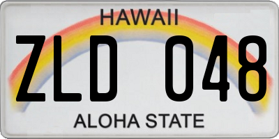 HI license plate ZLD048