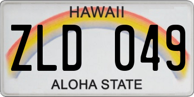 HI license plate ZLD049