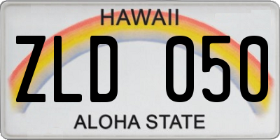 HI license plate ZLD050