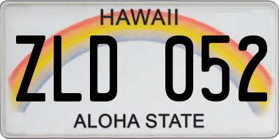 HI license plate ZLD052
