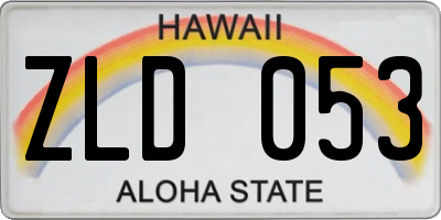 HI license plate ZLD053