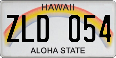 HI license plate ZLD054