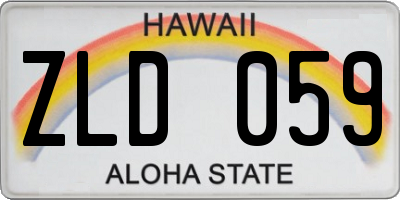 HI license plate ZLD059