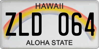 HI license plate ZLD064