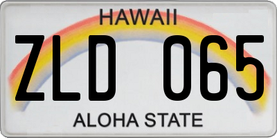 HI license plate ZLD065