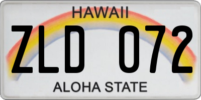 HI license plate ZLD072