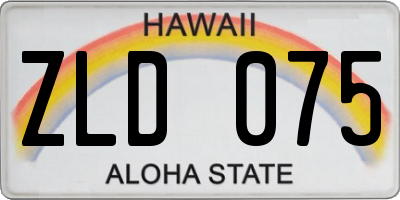 HI license plate ZLD075