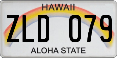 HI license plate ZLD079