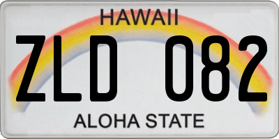 HI license plate ZLD082
