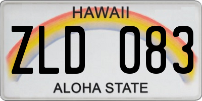 HI license plate ZLD083