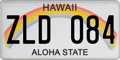 HI license plate ZLD084