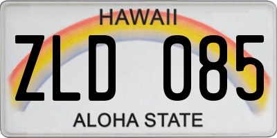 HI license plate ZLD085