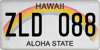 HI license plate ZLD088
