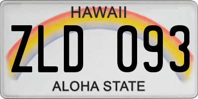 HI license plate ZLD093