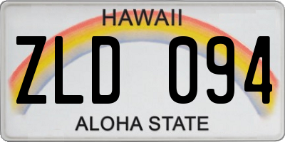 HI license plate ZLD094