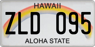 HI license plate ZLD095