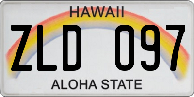 HI license plate ZLD097
