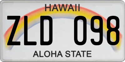 HI license plate ZLD098