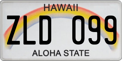 HI license plate ZLD099