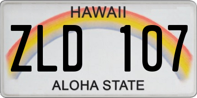 HI license plate ZLD107