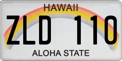 HI license plate ZLD110