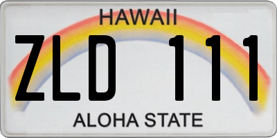 HI license plate ZLD111