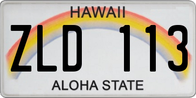 HI license plate ZLD113