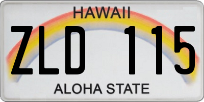 HI license plate ZLD115