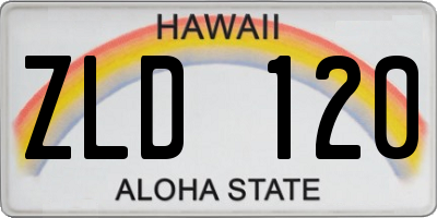 HI license plate ZLD120