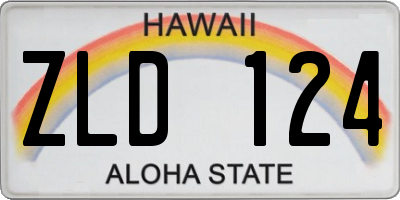 HI license plate ZLD124