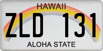 HI license plate ZLD131