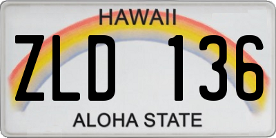 HI license plate ZLD136
