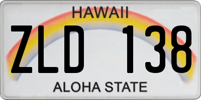 HI license plate ZLD138