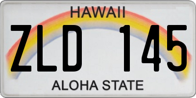 HI license plate ZLD145