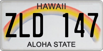 HI license plate ZLD147