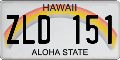 HI license plate ZLD151