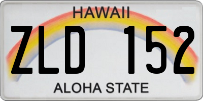 HI license plate ZLD152