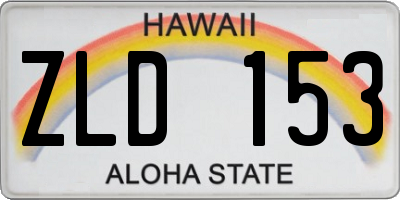 HI license plate ZLD153