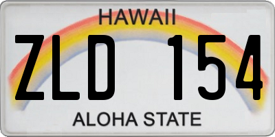 HI license plate ZLD154