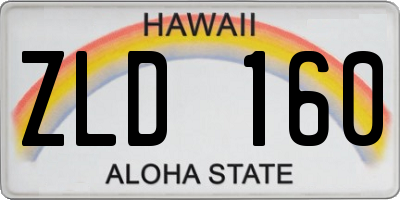HI license plate ZLD160