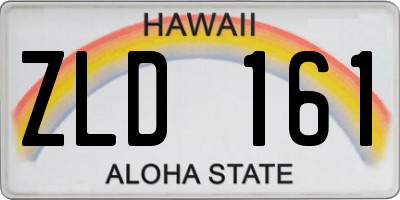 HI license plate ZLD161